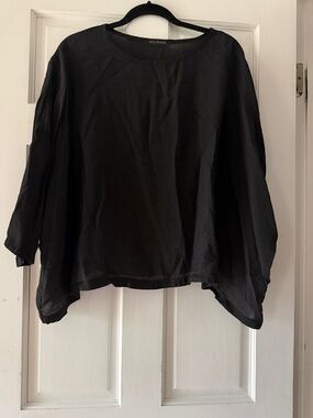 cut loose Black Relaxed Flow Tunic Top